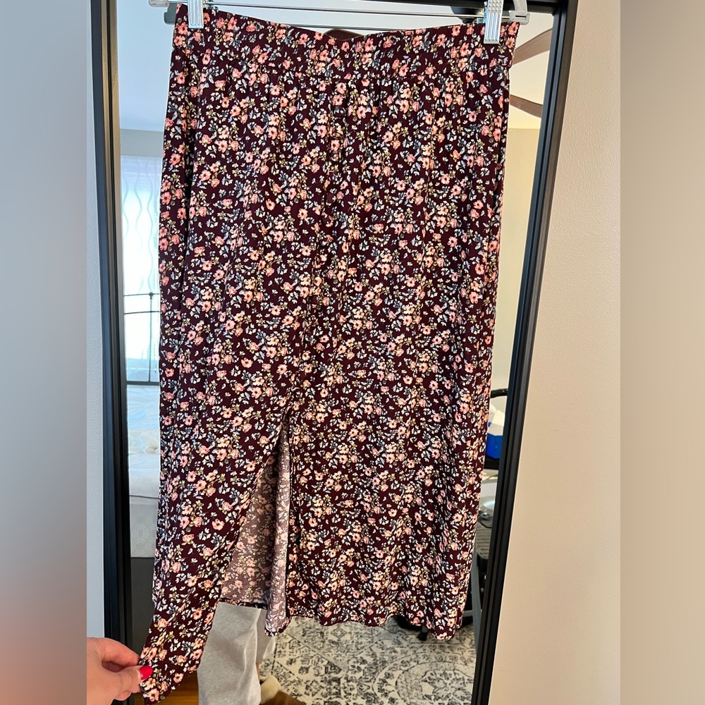 Floral midi skirt